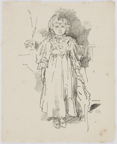 リトル・エブリン、1896（紙にリソ） 作： James Abbott McNeill Whistler